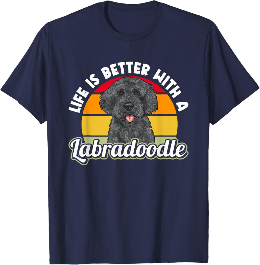 Labradoodle Dog Lover T-Shirt - Navy Blue