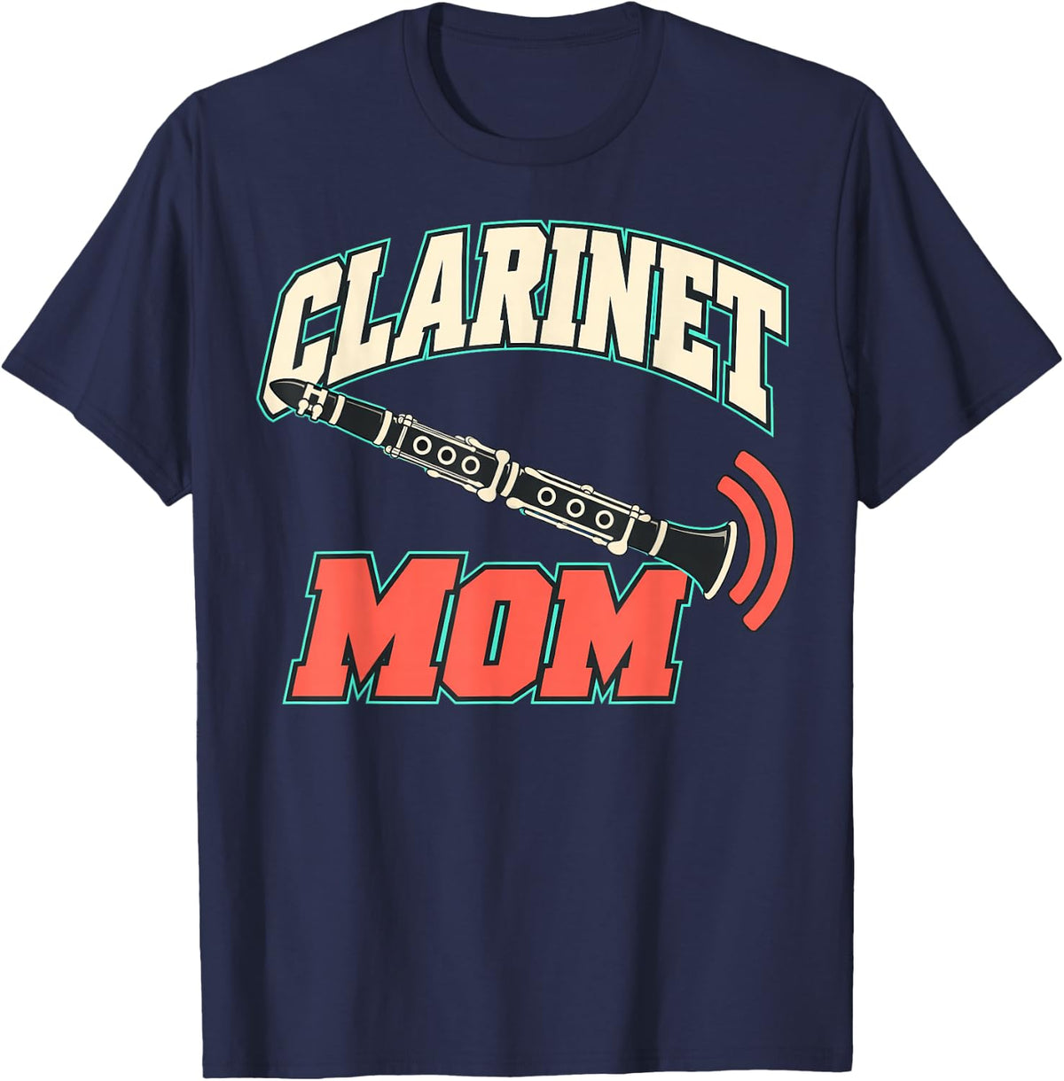 Clarinet Mom Instrumental Music T-Shirt - Navy Blue