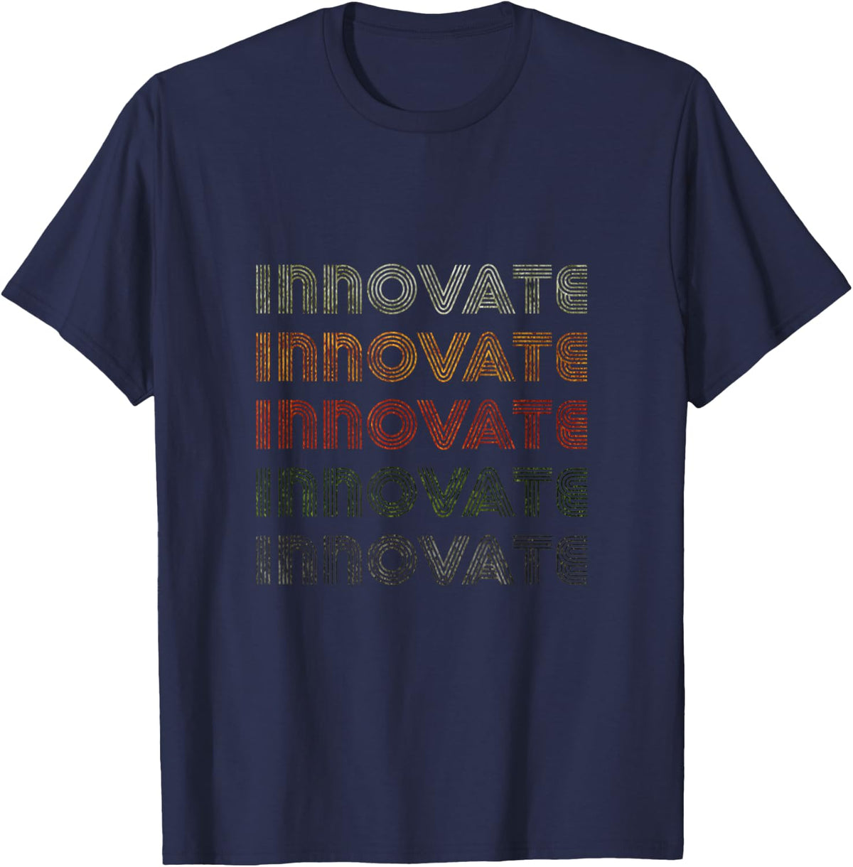 Love Heart Innovate Tee Grunge Vintage Style Black Innovate T-Shirt - Navy Blue