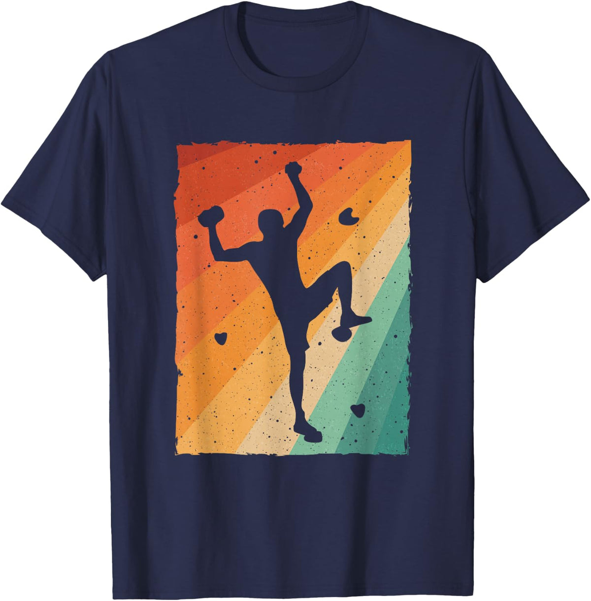 Vintage Bouldering Design For Men Women Kids Rock Climbing T-Shirt - Navy Blue