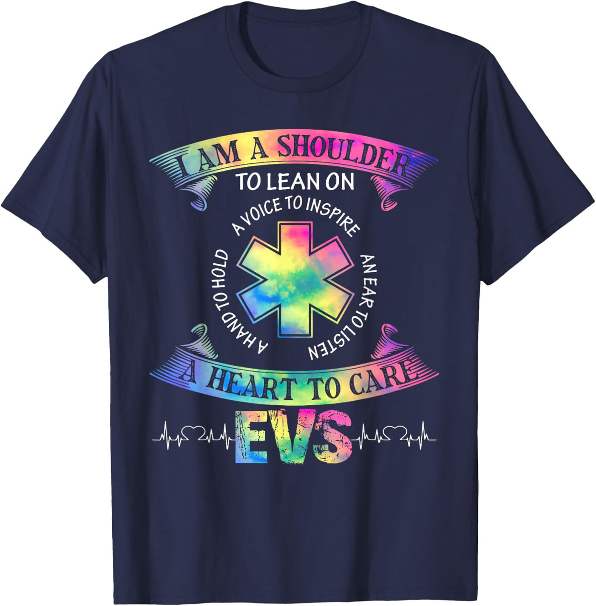 EVS Squad Appreciation Day Gift Tie Dye Women Tee For Work T-Shirt - Navy Blue