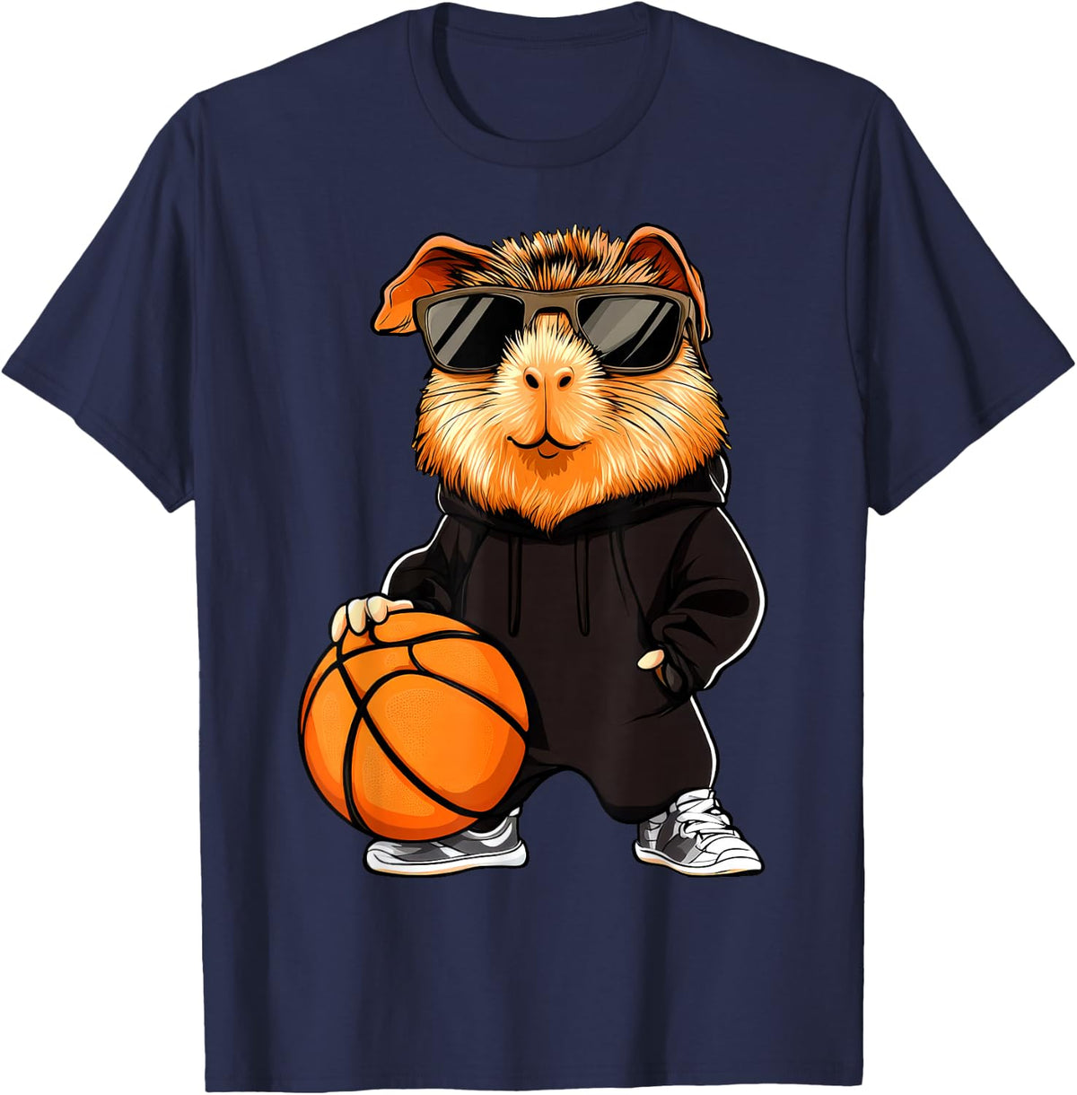 Guinea Pig Basketball T-Shirt - Navy Blue