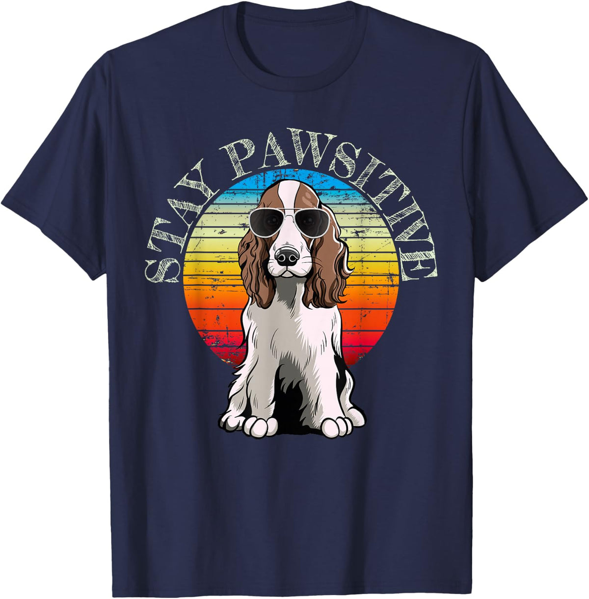 English Springer Spaniel Dog T-Shirt for Men Women Girls Kids - Navy Blue