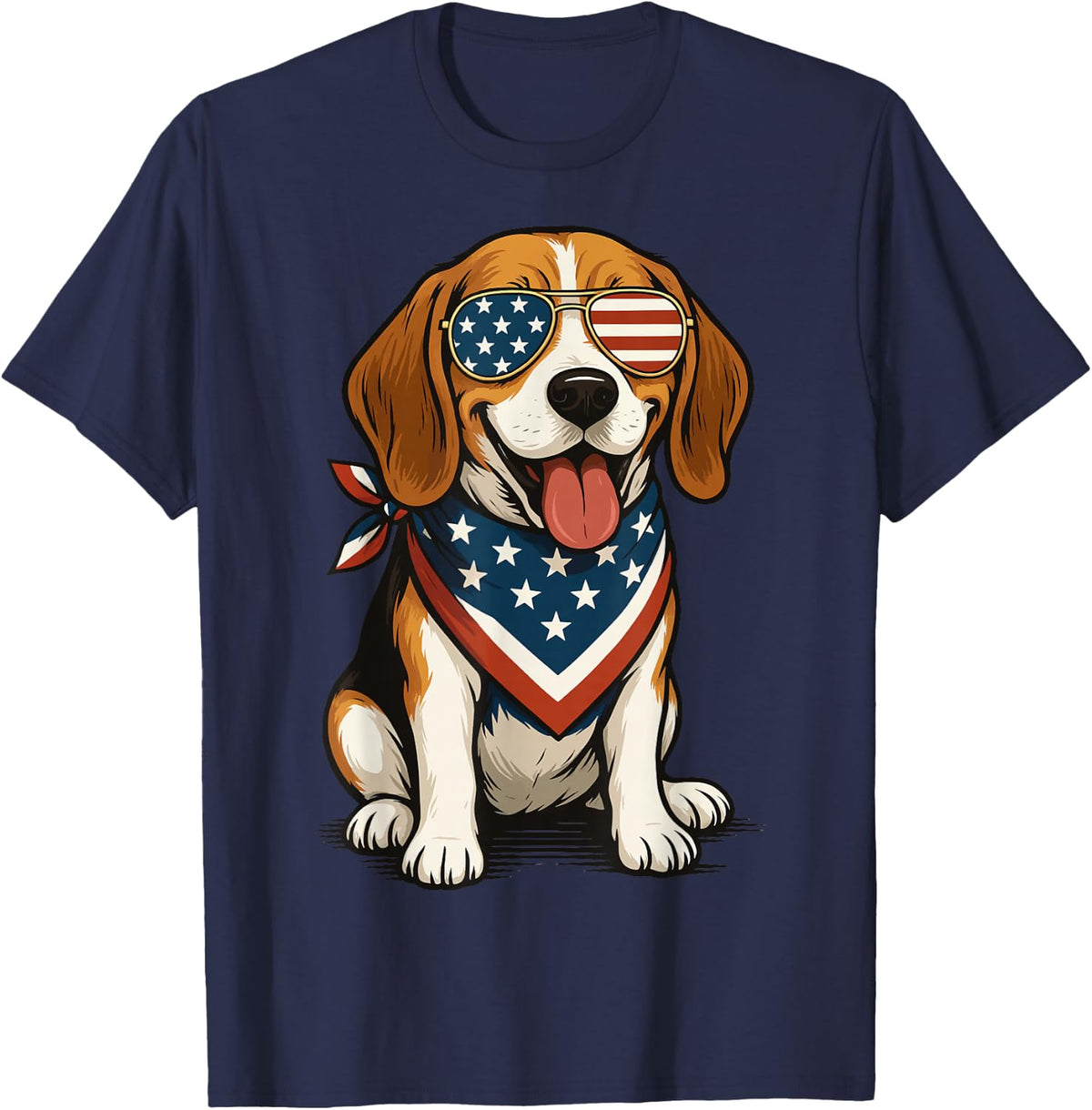 Beagle USA 4th of July T-Shirt - Navy Blue