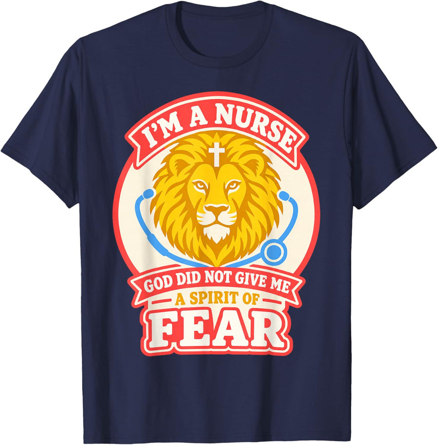 I'm A Nurse God Jesus Faith God CNA Christian Nurse T-Shirt - Navy Blue