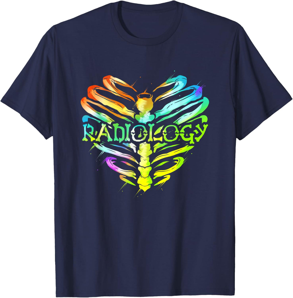 Radiology Heart Ribcage - Radiology Technician Gift T-Shirt - Navy Blue