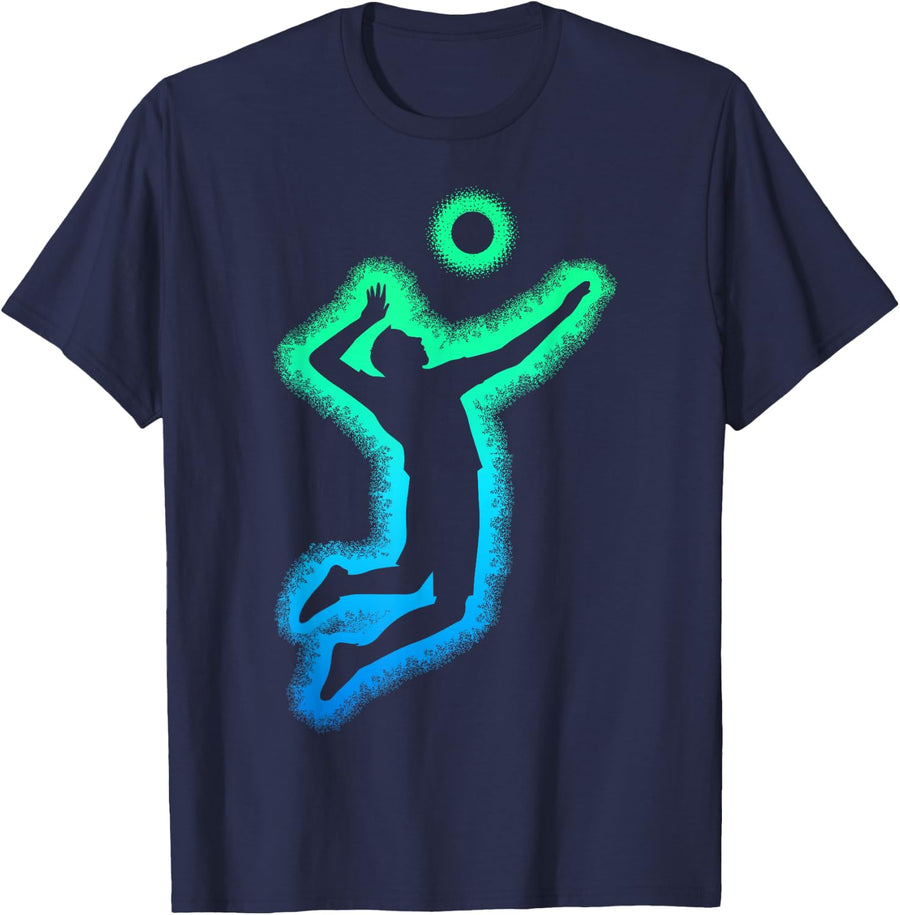 Volleyball Boys Kids Men Youth T-Shirt - Navy Blue