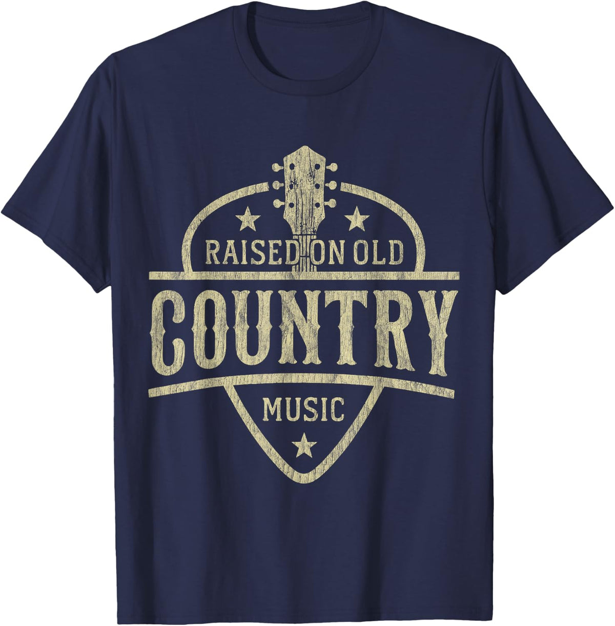 Raised On Old Country Music Lover 80's T-Shirt - Navy Blue