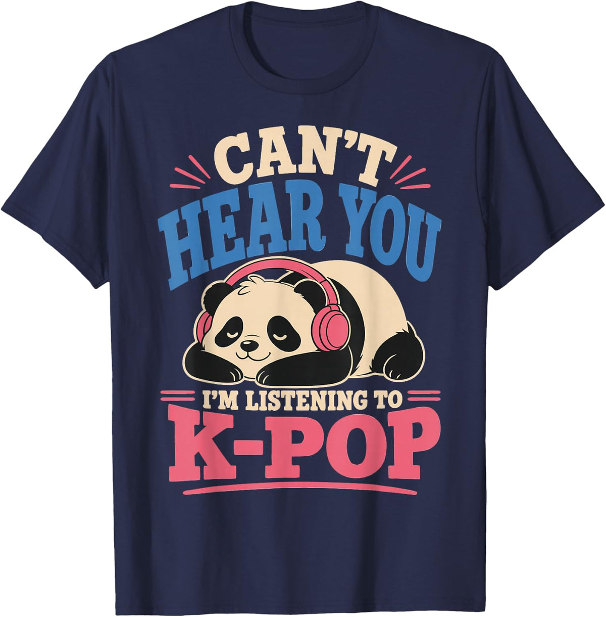 K-Pop Lover Panda Bear T-Shirt - Navy Blue