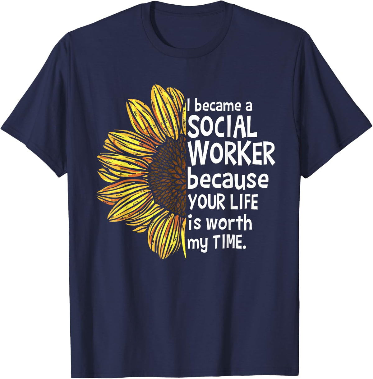 Social Works Week | I Became A Social Worker T-Shirt - Navy Blue