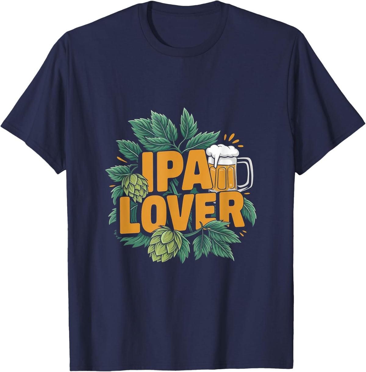 IPA Lover IPA Beer T-Shirt - Navy Blue