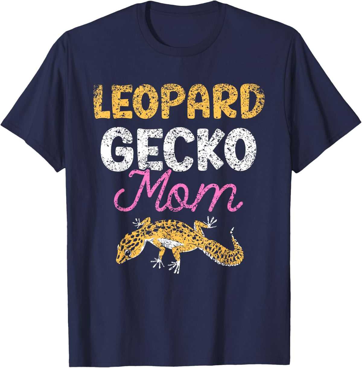 Leopard Gecko Mom Geckos Lizard Owner Leopard Gecko Mother T-Shirt - Navy Blue