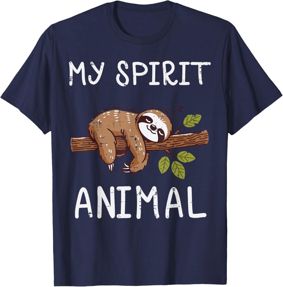 Sloth My Spirit Animal Funny Sleep Shirt Tee Lazy Nap T-Shirt Women Men Kids - Navy Blue