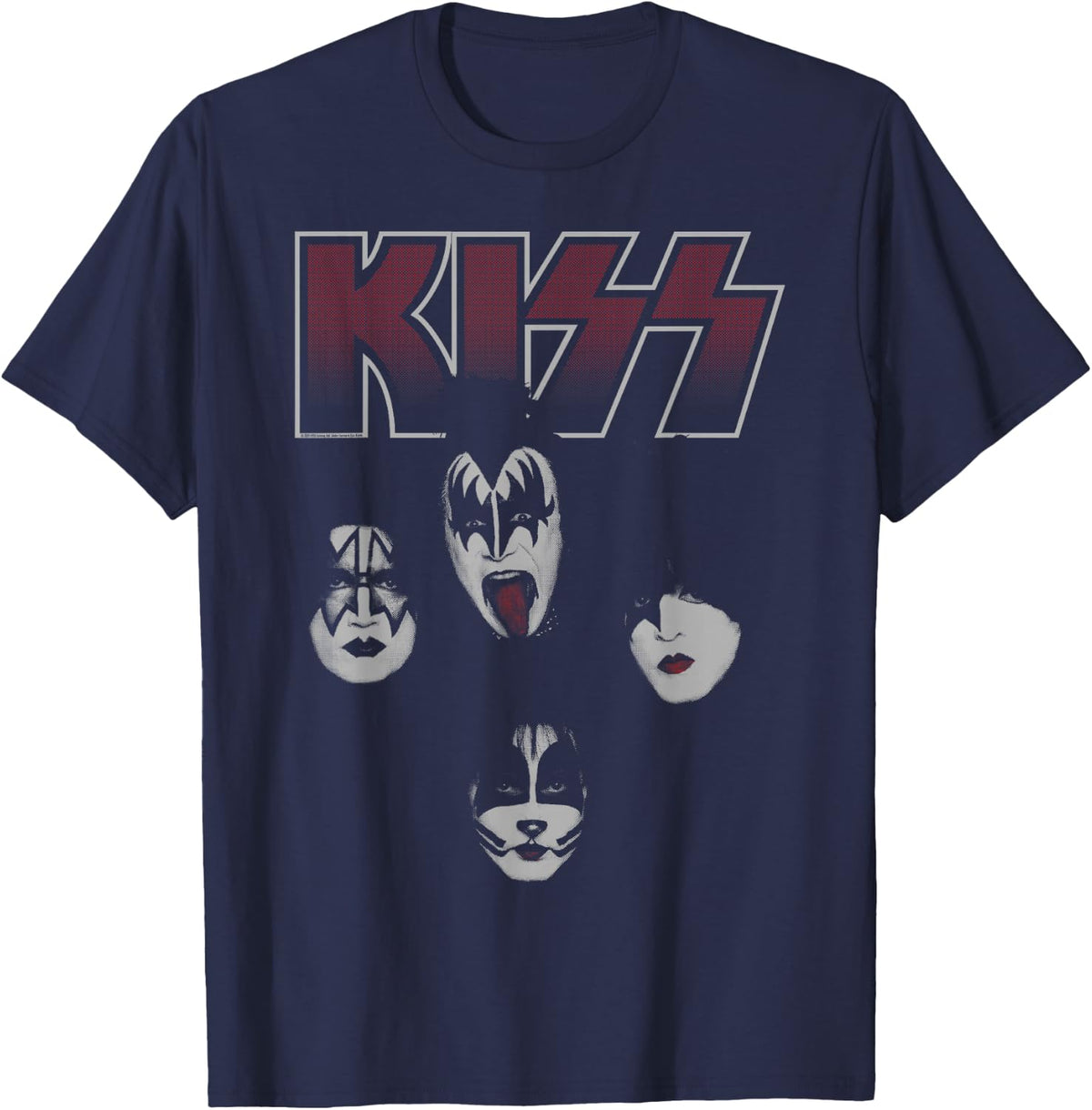 KISS - Portrait T-Shirt - Navy Blue