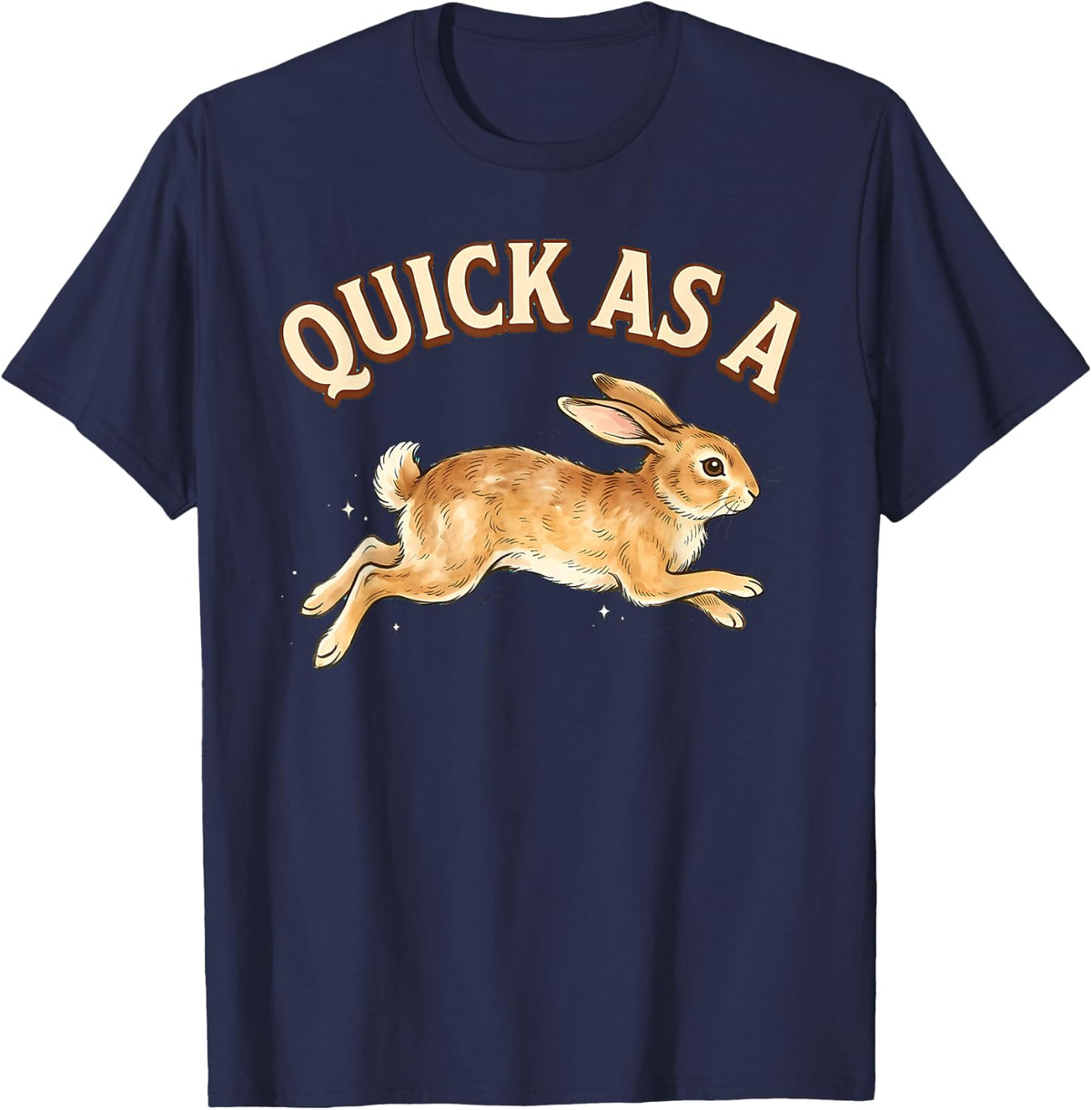 Quick As A Rabbit Vintage Storybook Animal Rebus T-Shirt - Navy Blue