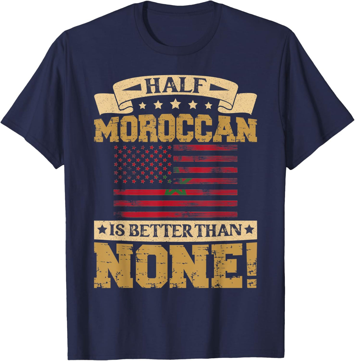 Morocco Flag Souvenirs for Moroccans Men & Women T-Shirt - Navy Blue