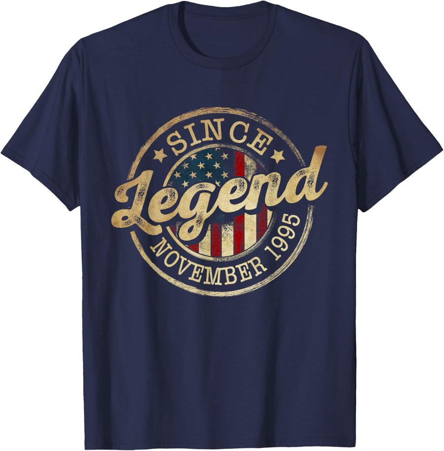Legend Since November 1995 Vintage 30th Birthday Classic T-Shirt - Navy Blue