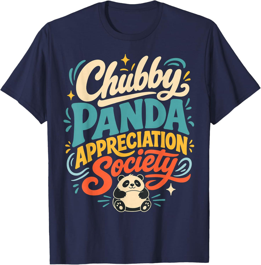 Chubby Panda Lover T-Shirt - Navy Blue