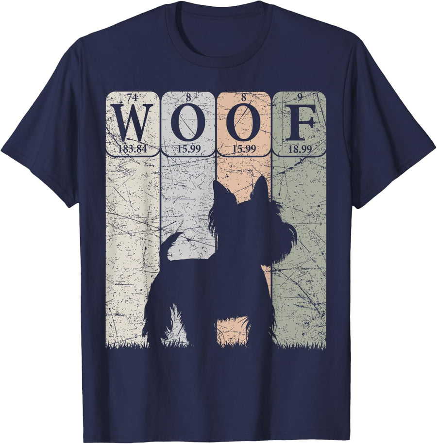 West Highland White Terrier Periodic Table Elements Woof T-Shirt - Navy Blue
