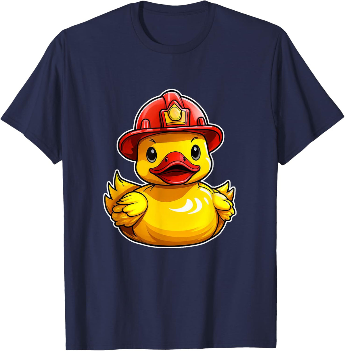 Fireman Rubber Duck, Fire Fighter Rubber Duckie T-Shirt - Navy Blue