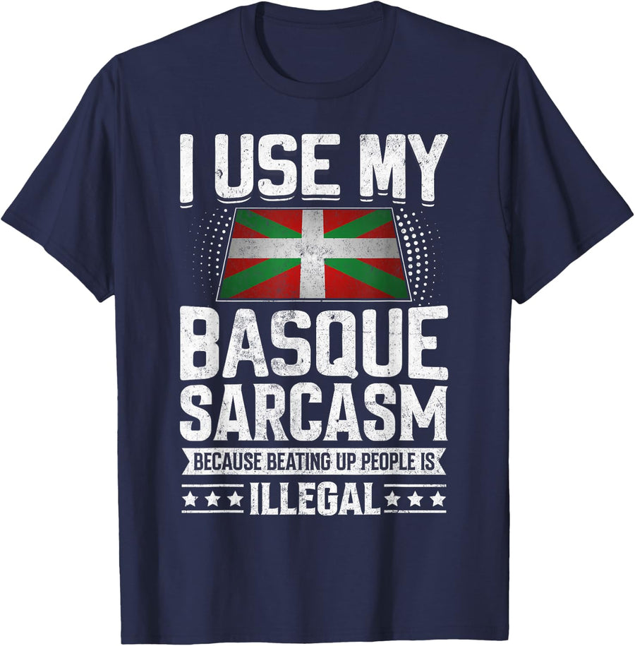 Basque Flag Souvenirs for Basques Men & Women T-Shirt - Navy Blue