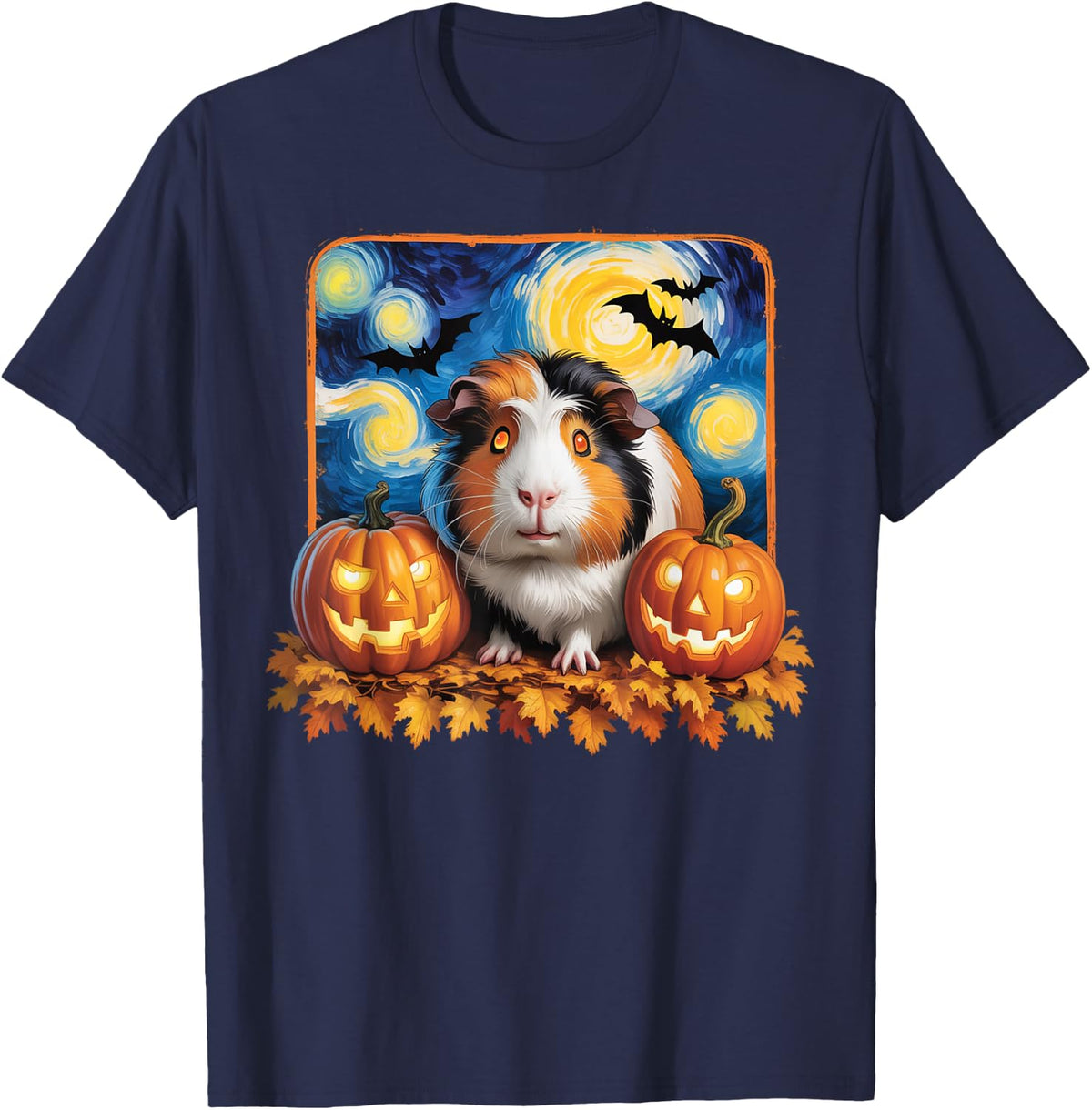 Cute Guinea Pig Halloween T-Shirt - Navy Blue