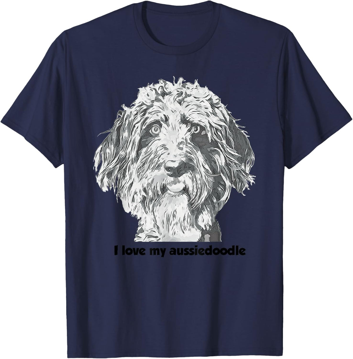 I love my aussiedoodle t-shirt T-Shirt - Navy Blue