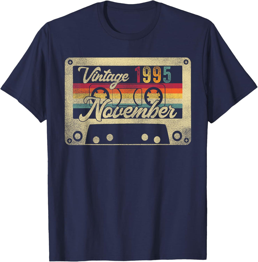 Vintage 31st Birthday Retro - 31 Years Old November 1995 T-Shirt - Navy Blue