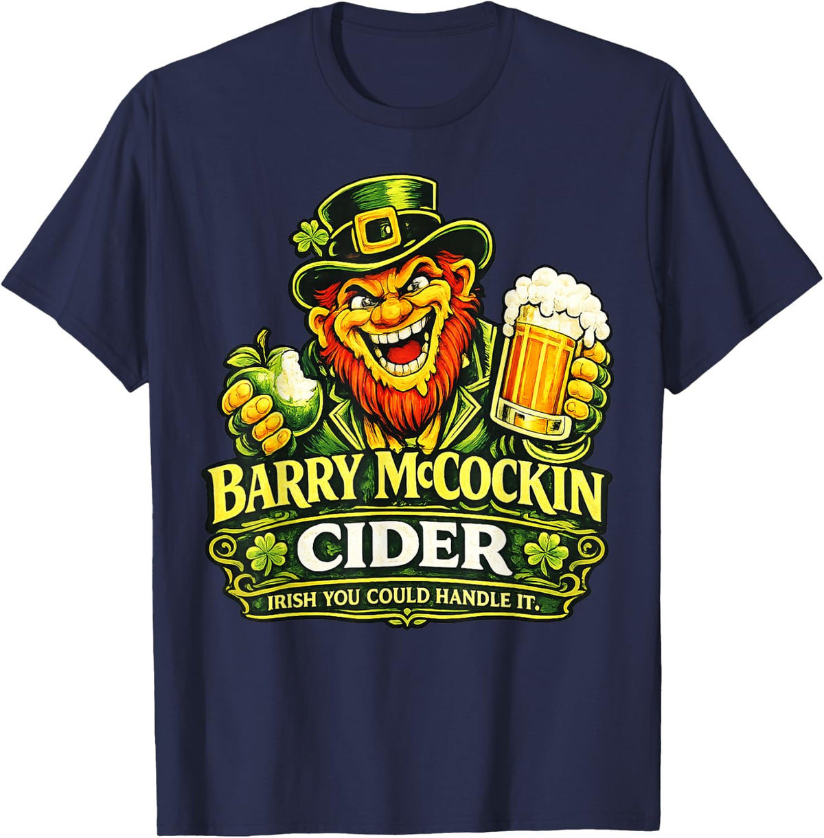 Barry McCockiner McConconner Irish Pub Funny Saint Patrick’s T-Shirt - Navy Blue