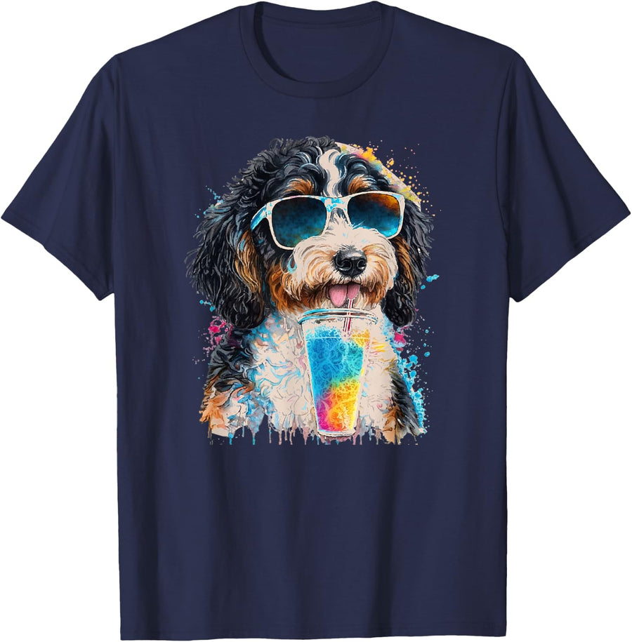Bernedoodle Owner Bernedoodle Dad Bernedoodle Mom T-Shirt - Navy Blue