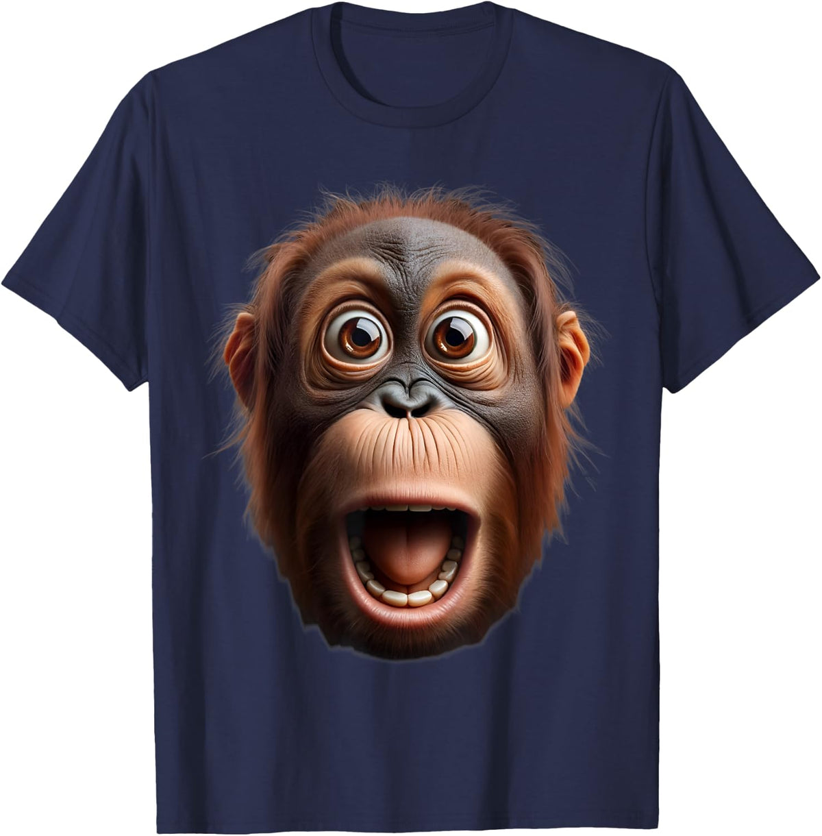 Funny Monkey Face orangutan T-Shirt - Navy Blue