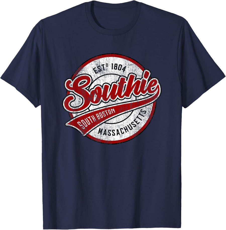 Southie Boston Massachusetts Irish South Boston Boxing T-Shirt - Navy Blue