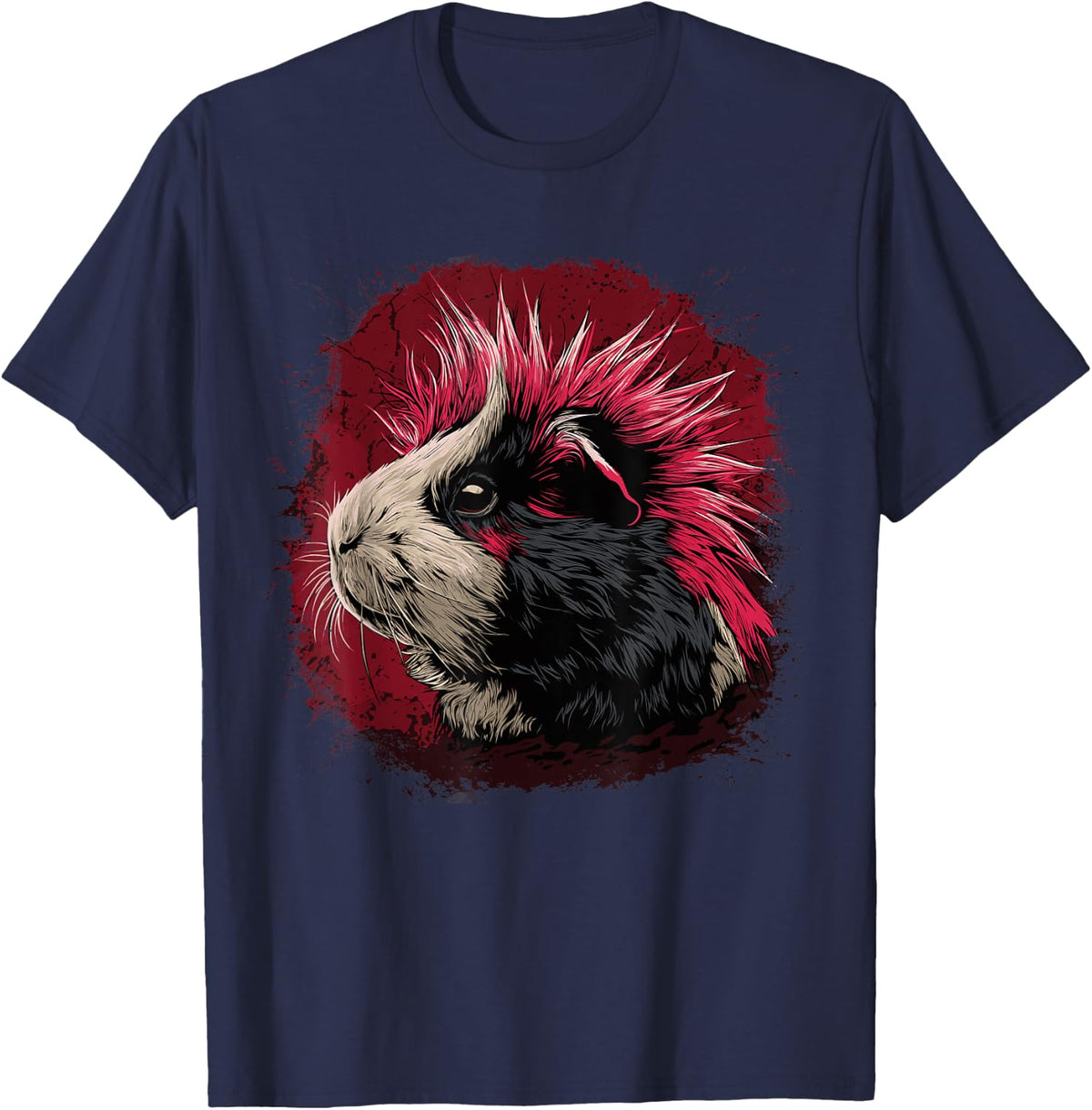 Guinea Pig Punk T-Shirt - Navy Blue