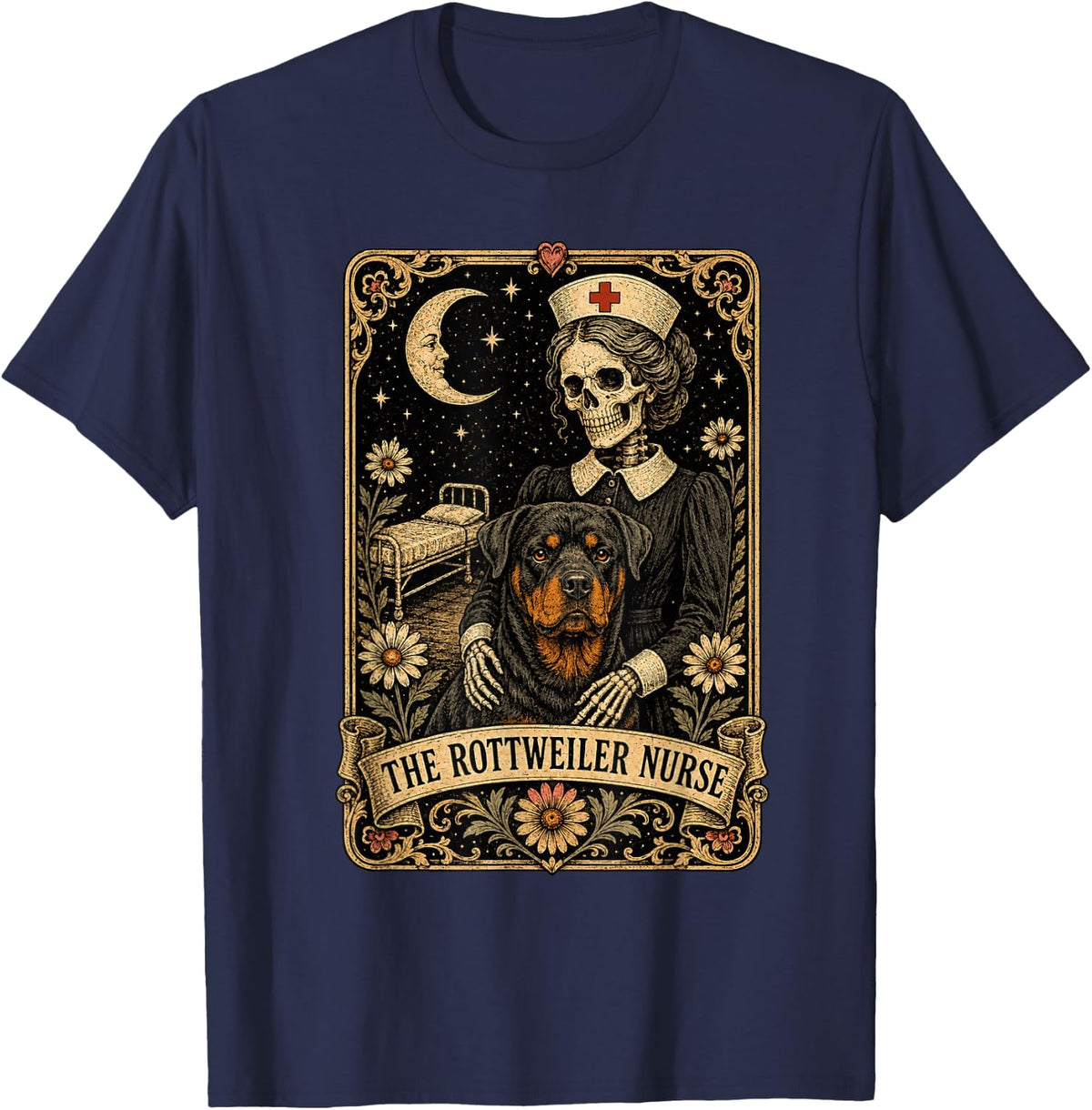 The Rottweiler Nurse Vintage Gothic Dog Lover T-Shirt T-Shirt - Navy Blue