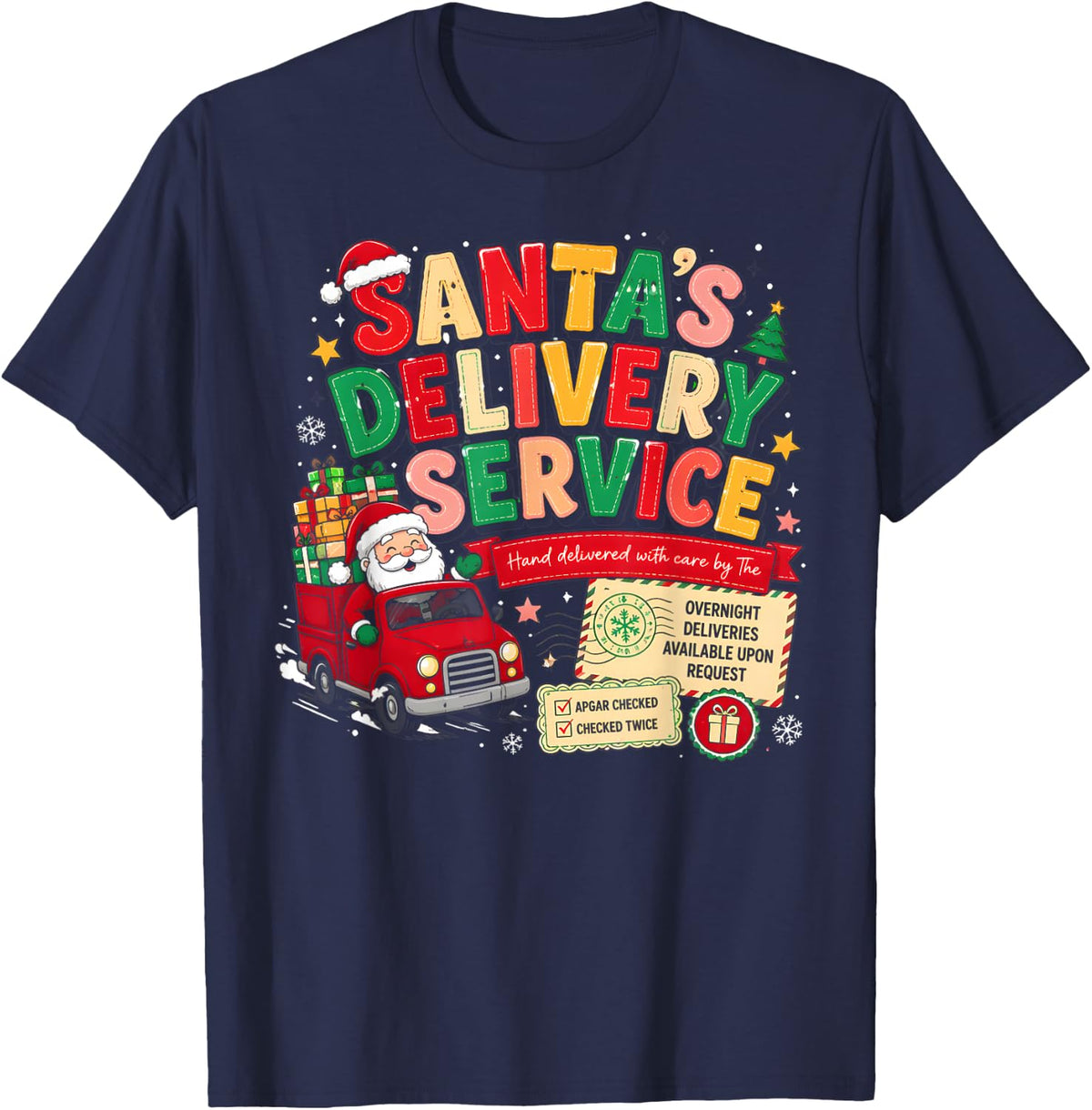Labor and Delivery Nurse Christmas - L&D Nurse Christmas T-Shirt - Navy Blue