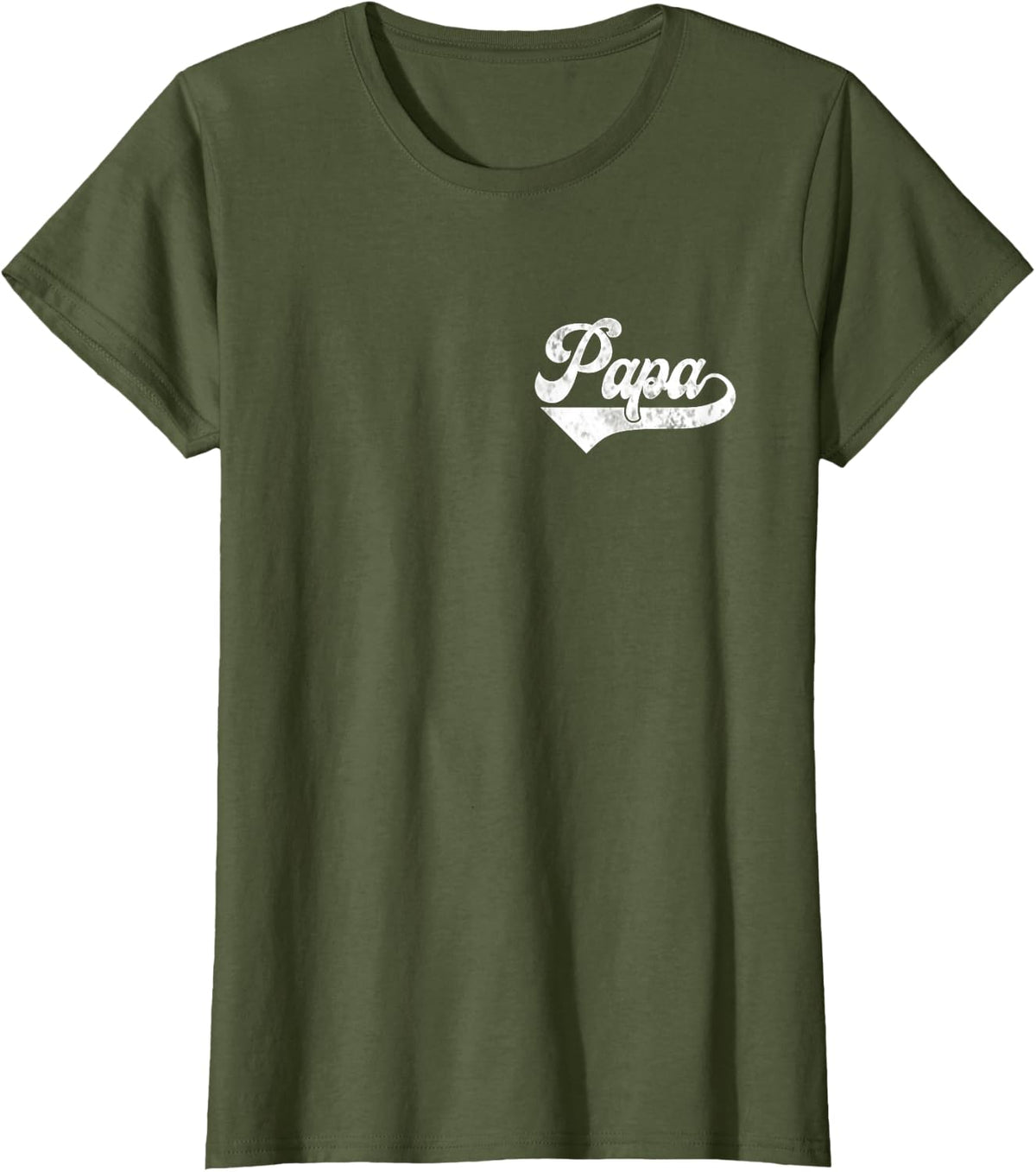 Mens Papa Vintage Retro Father's Day for Dad Grandpa T-Shirt - Olive Green