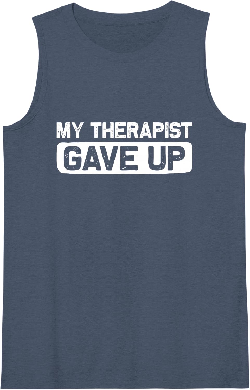 Women's My Therapist gave up Physical Therapist Physical Therapy Sleeveless Tank Top - Navy Blue