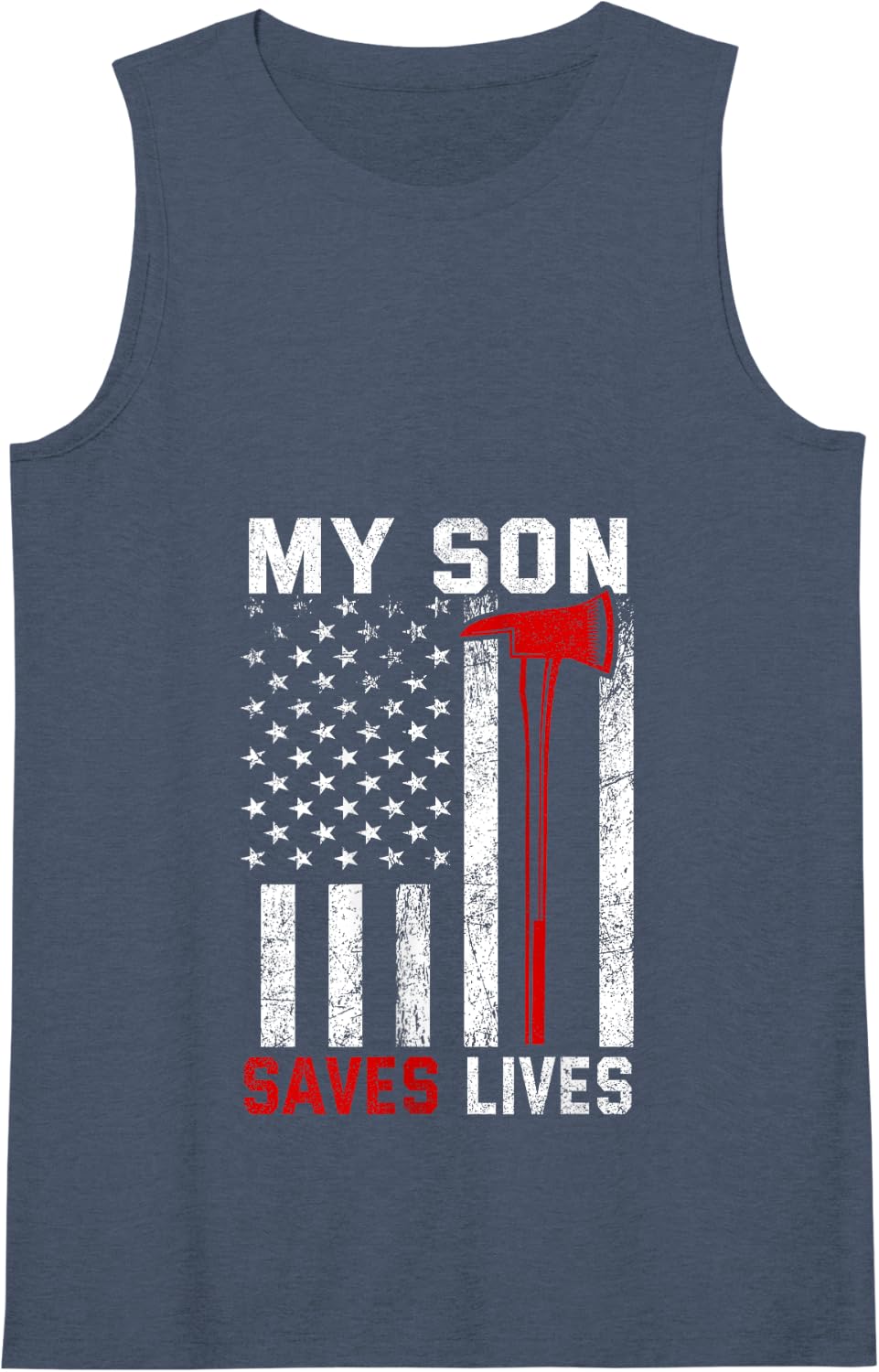 Proud Firefighter Mom Mother's Day Women Tank Top - Navy Blue