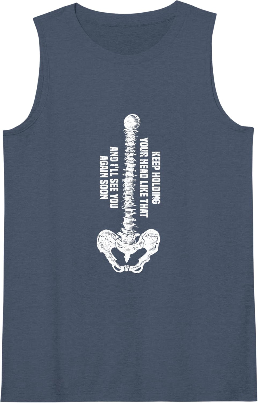 Women's Keep Holding Your Head Physical Therapist Physical Therapy Sleeveless Tank Top - Navy Blue