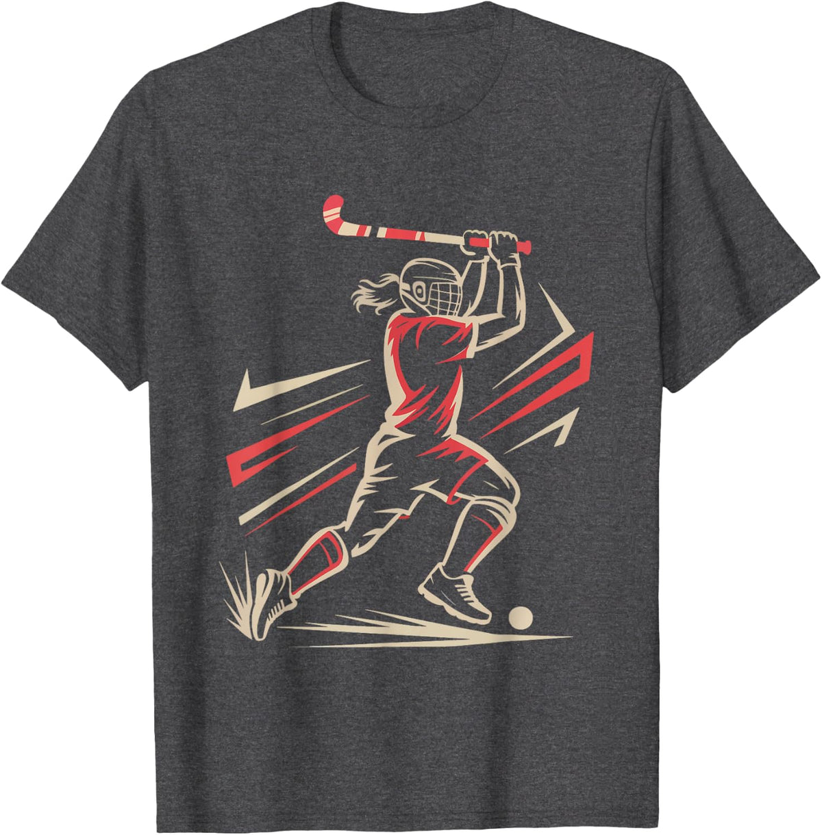 Field Hockey Grandma Retro Vintage Badge Proud Grandmother T-Shirt - Dark Heather Grey