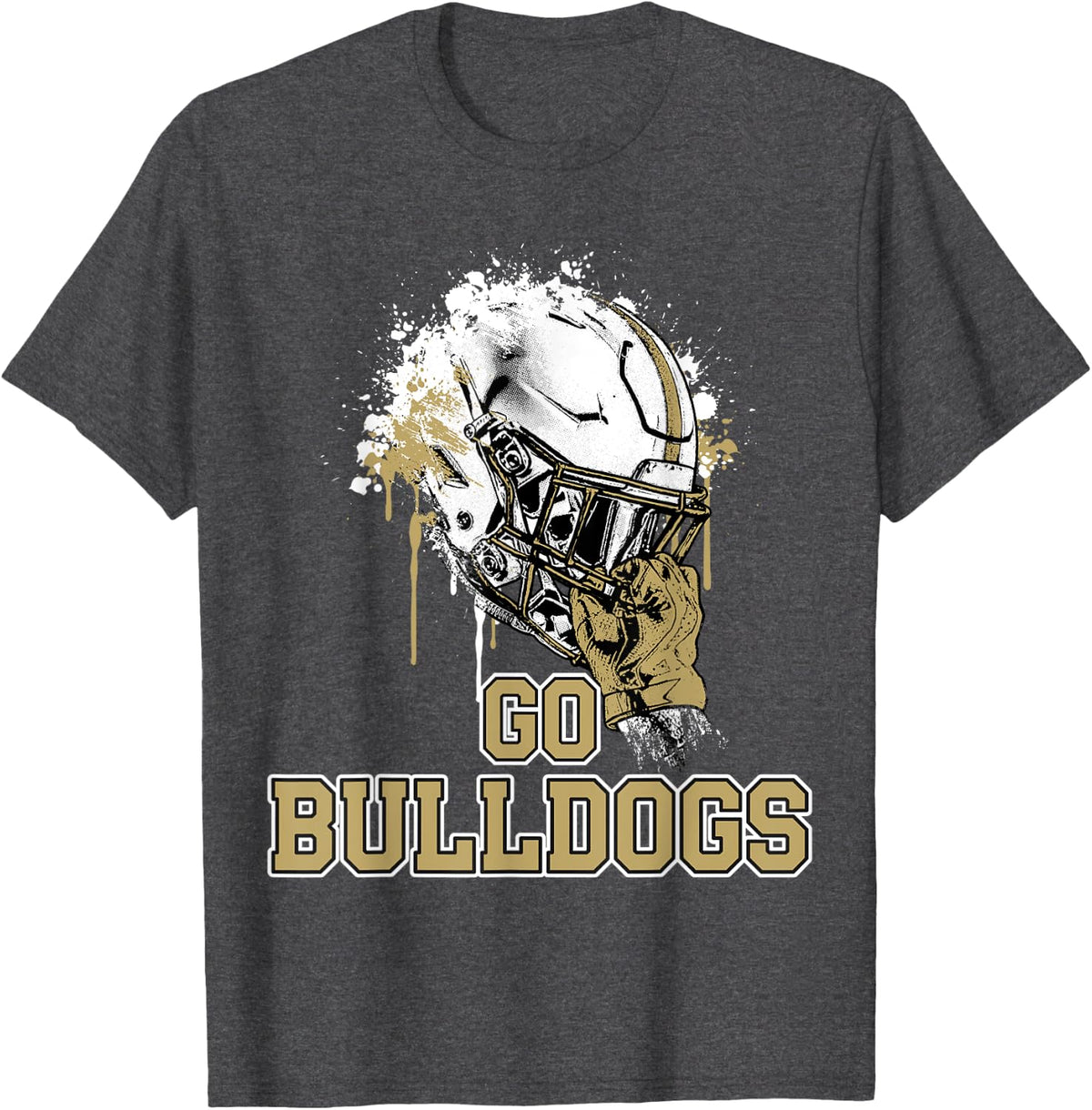 Lapel Bulldogs Rising Helmet GO! T-Shirt - Dark Heather Grey