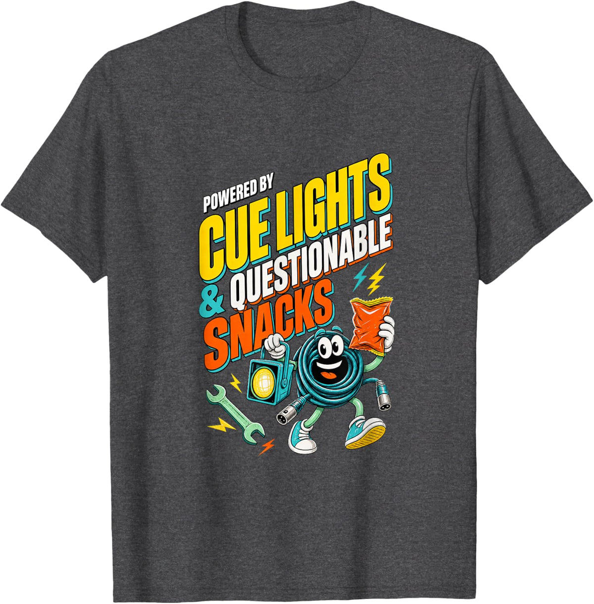 Funny Musical Theatre Actor Projection and Boundaries Joke T-Shirt - Dark Heather Grey