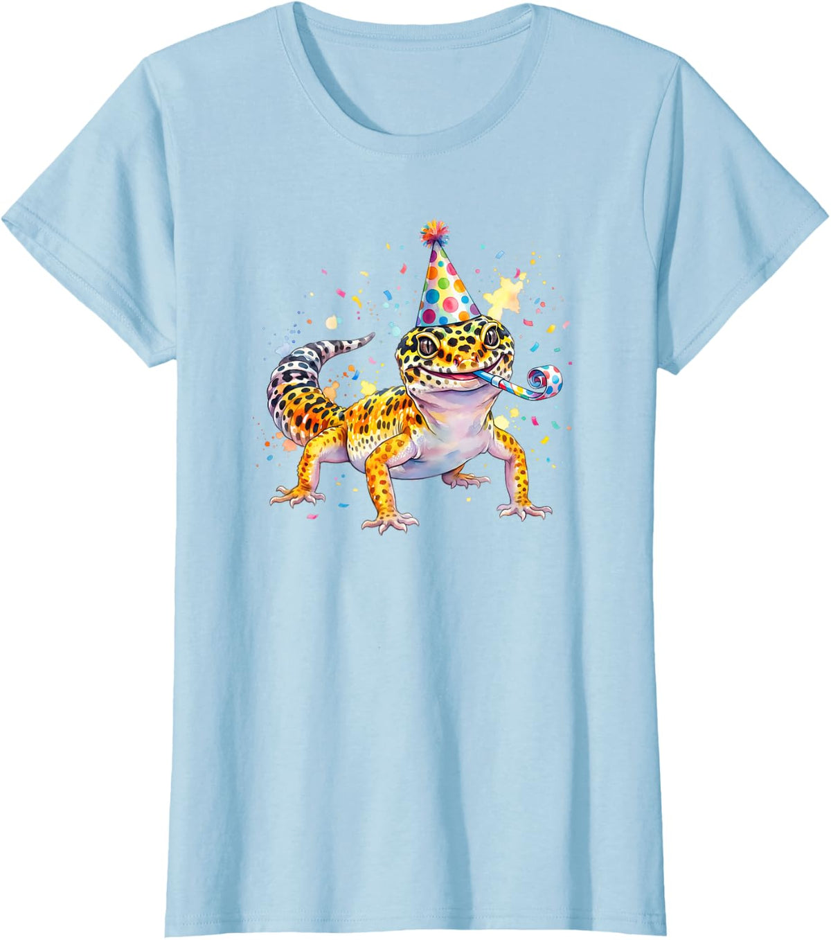 Leopard Gecko Birthday Lizard Shirt Party Animal Tee T-Shirt - Baby Blue