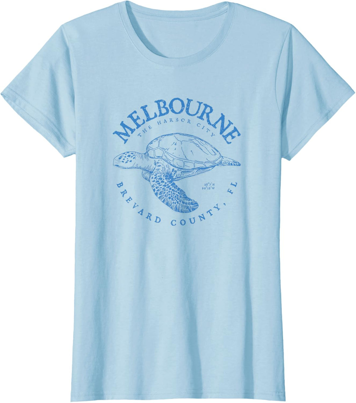 Loggerhead Melbourne Turtle Gift for Florida and Palm Bay T-Shirt - Baby Blue