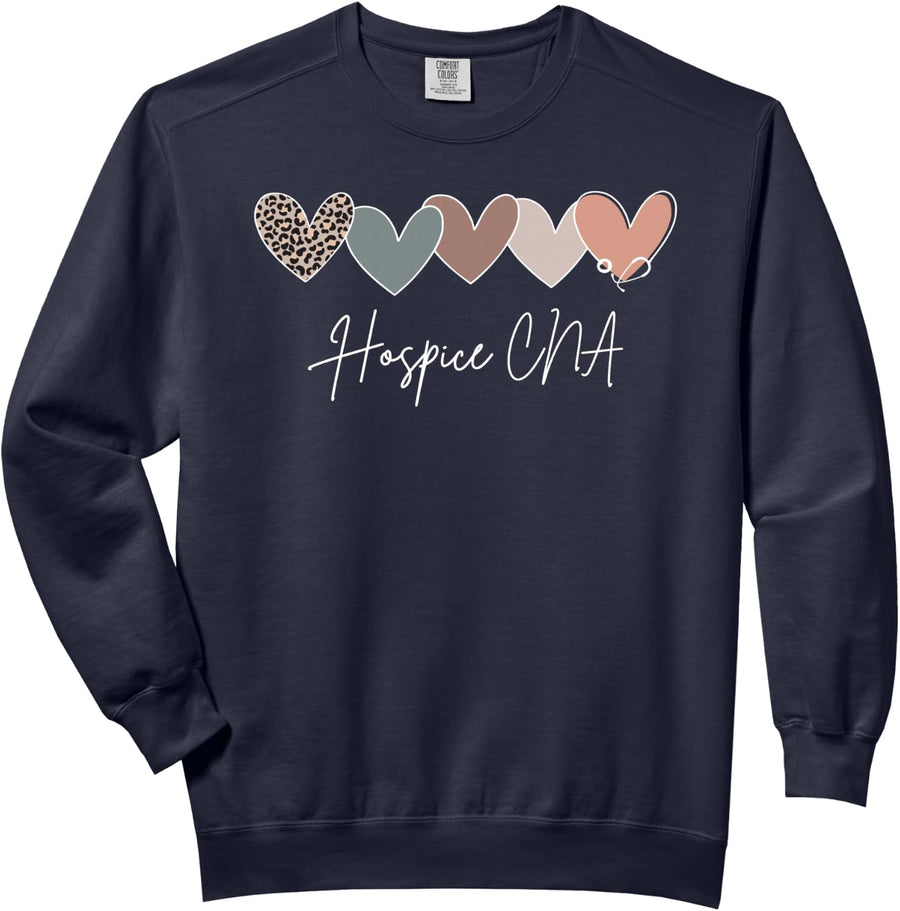 Hospice CNA Heart Certified Nursing Assistant End Of Life Comfort Colors Adult Sweatshirt - Adult Unisex Navy