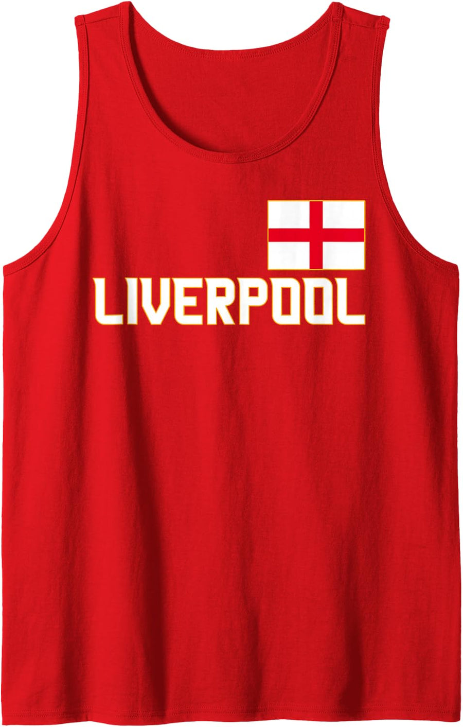 Liverpool England City UK, English Flag, Red Sleeveless Tank Top - Red