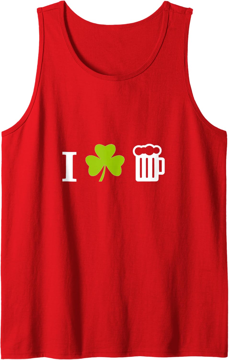 I Shamrock Leaf Beer St Patricks Day Minimalist Sleeveless Tank Top - Red