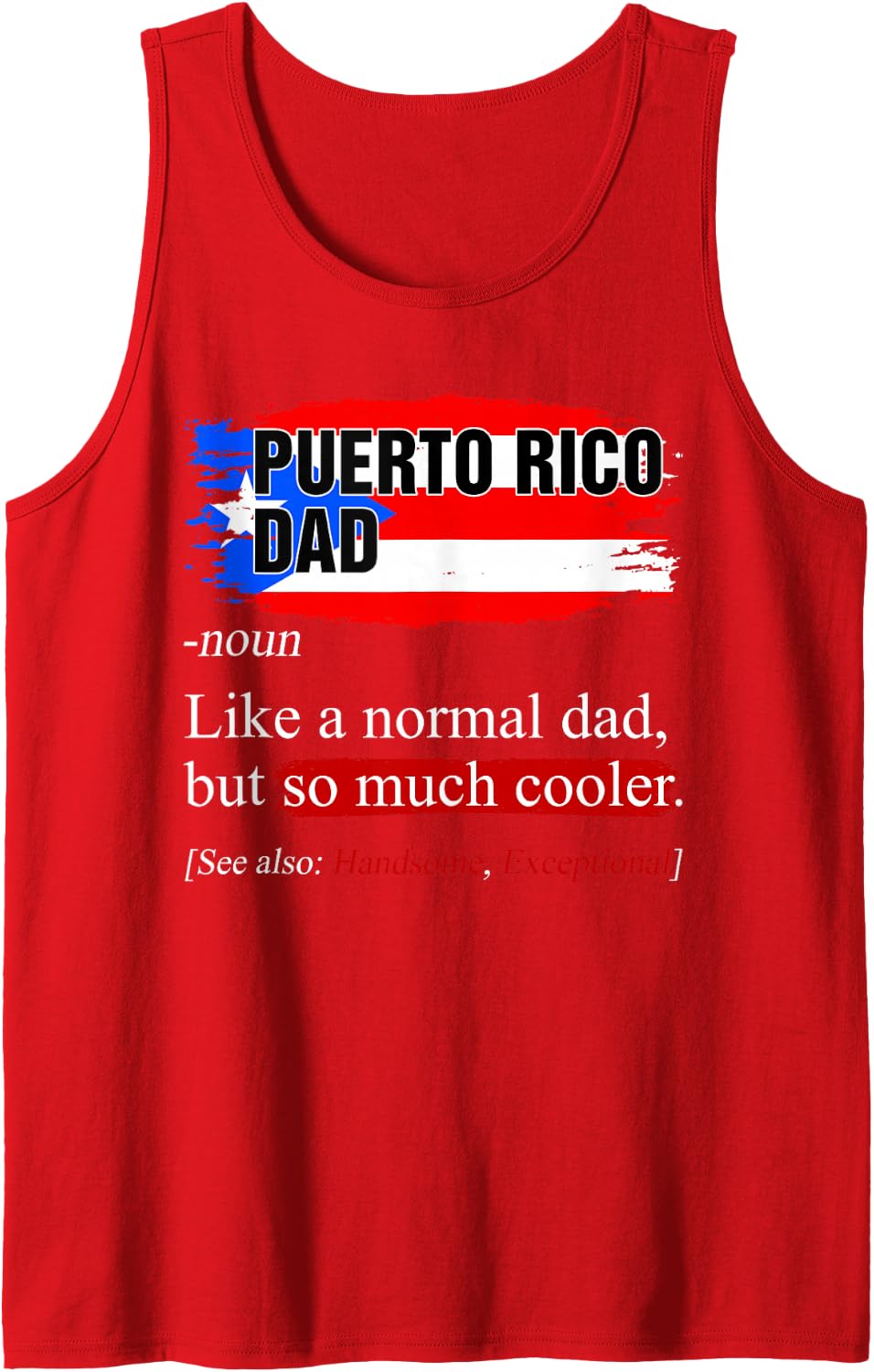 Puerto Rican Dad Definition Father's Day Puerto Rico Papi Sleeveless Tank Top - Red