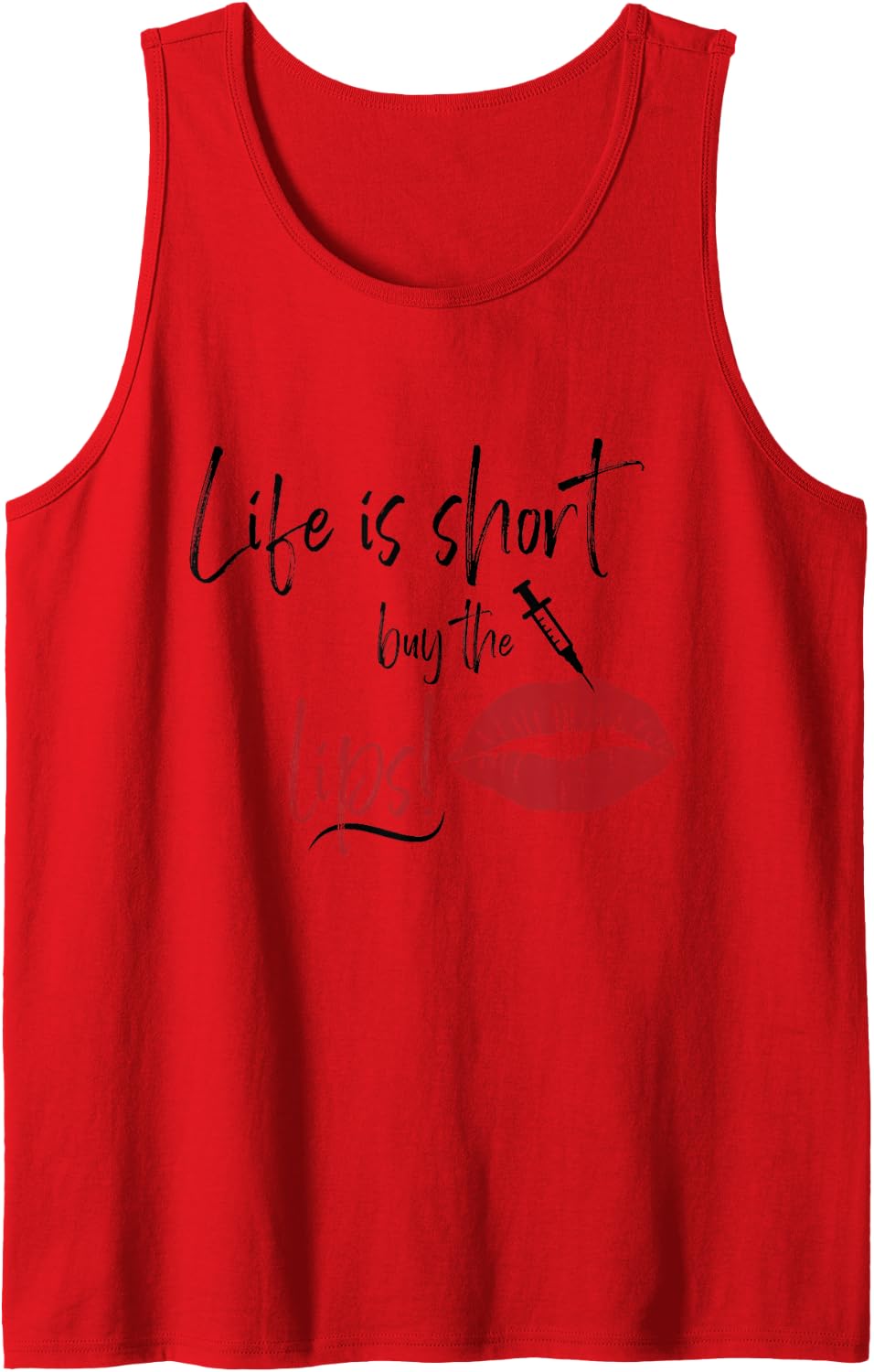 Buy The Lips Aesthetic Cosmetic Nurse Injector Sleeveless Tank Top - Red