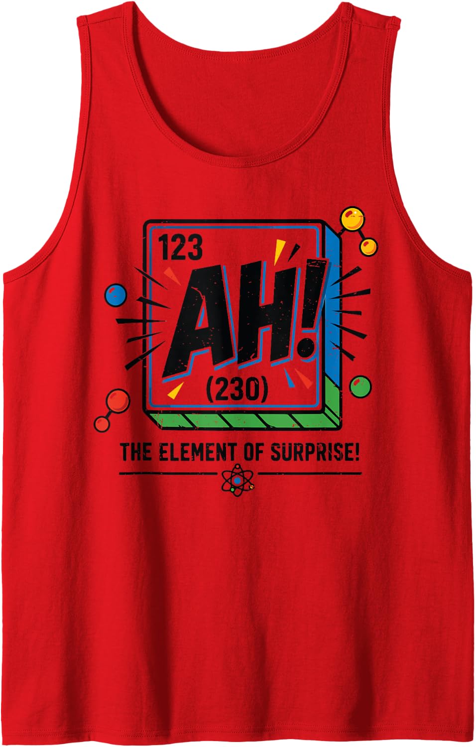 Chemistry Pun Periodic Table Ah The Element Surprise Youth Tank Top - Red
